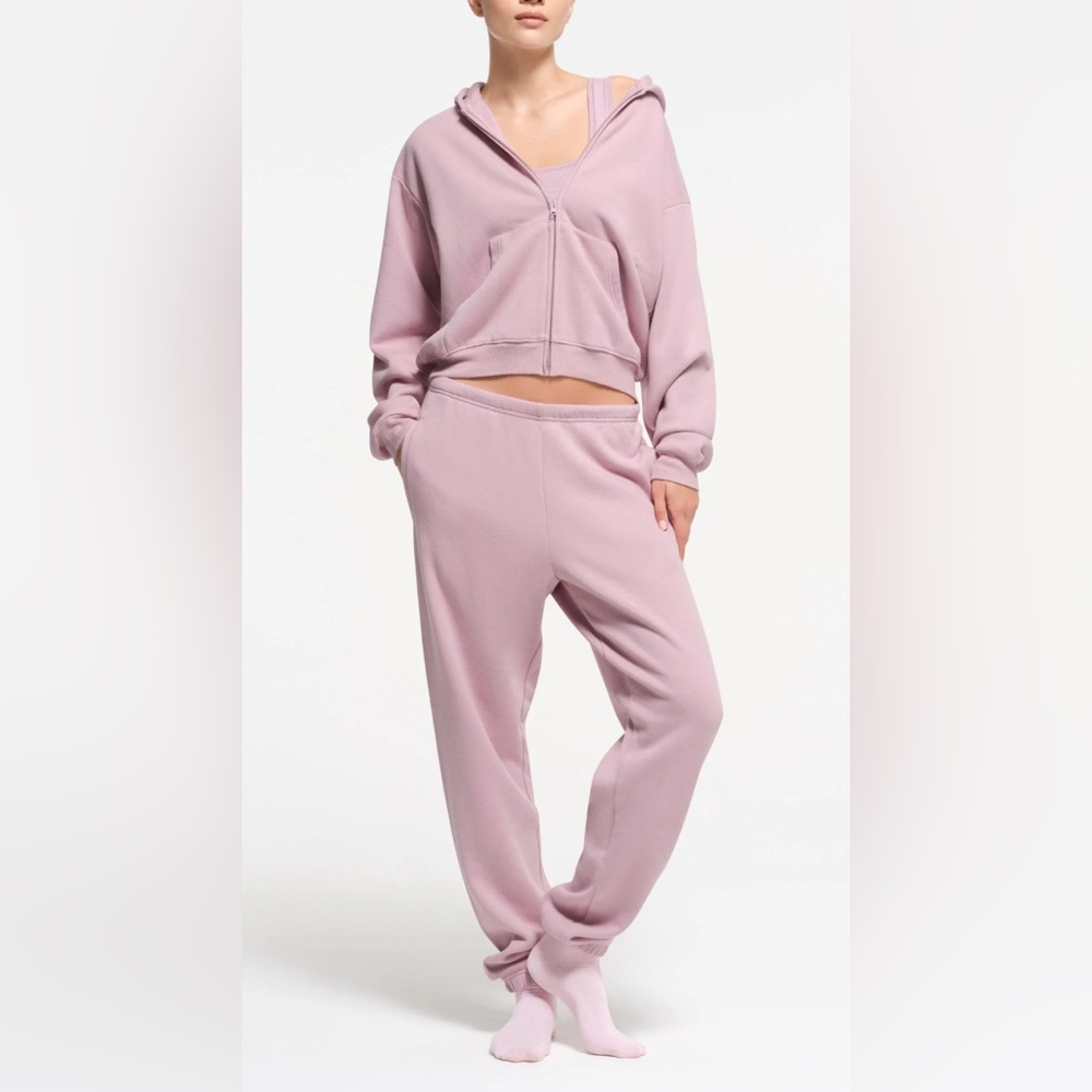 Skims Cotton Fleece Zip Up M color Dusk